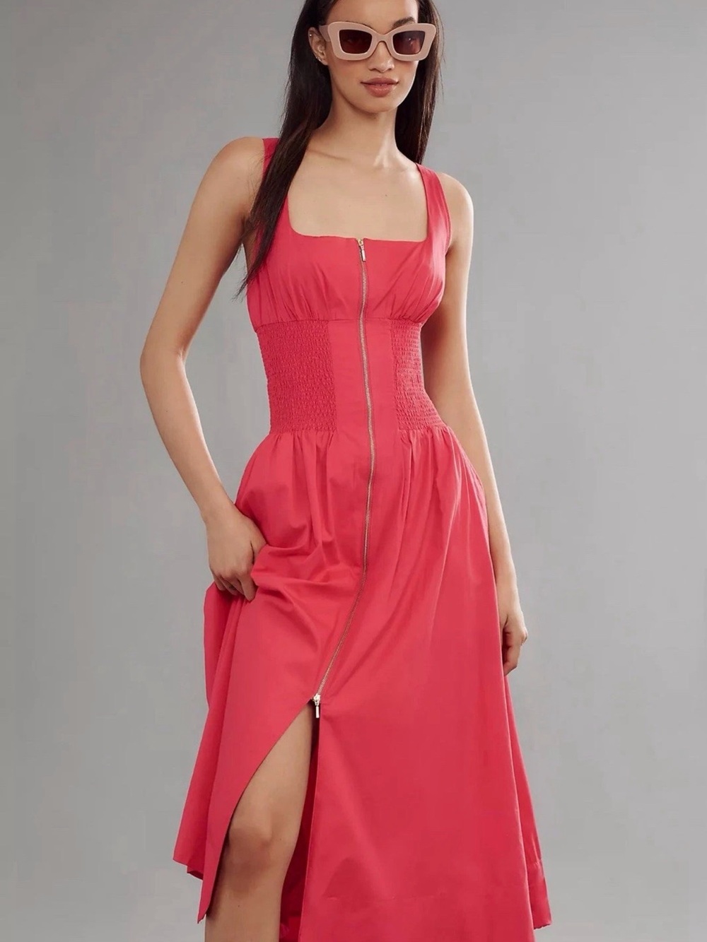 NWT Square Neck Tommie Midi Dress - Picture 2 of 9